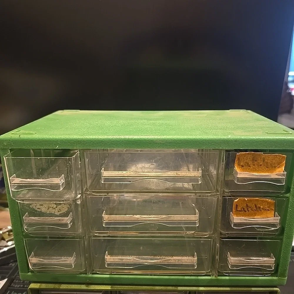 Vintage 9 Drawer Green Storage Parts Bin‎ Organizer